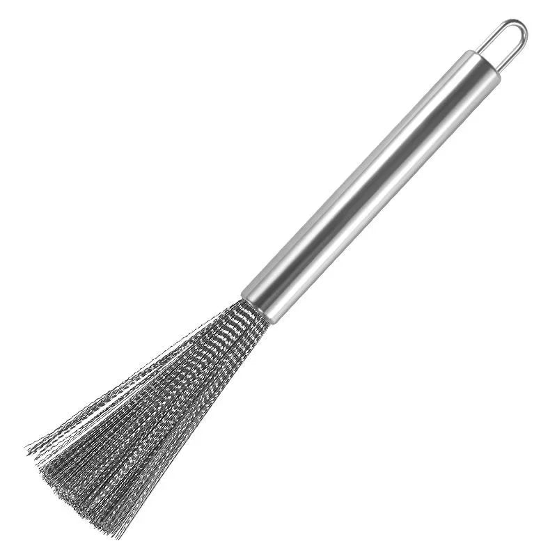 Ultimate Stainless Steel Kitchen Scrubber with Long Handle - Rust-Resistant Cleaning Brush for Pots and Utensils