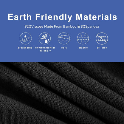 BAMBOO COOL Men'S Ultra Comfortsoft Underwear, Moisture Wicking & Breathable No Ride up Boxer Briefs with Fly, Multipack