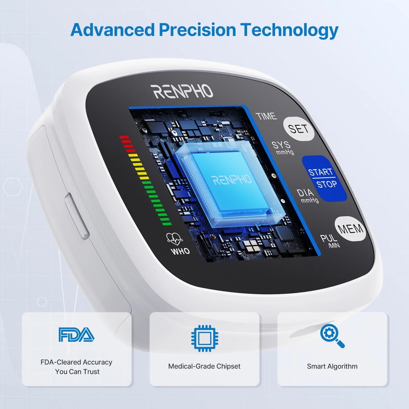 Wrist Blood Pressure Monitor for Home Use, Automatic BP Machine with Large LCD Display, Adjustable Wrist Blood Pressure Cuff, 198 Memory Storage for 2 Users with Carrying Case