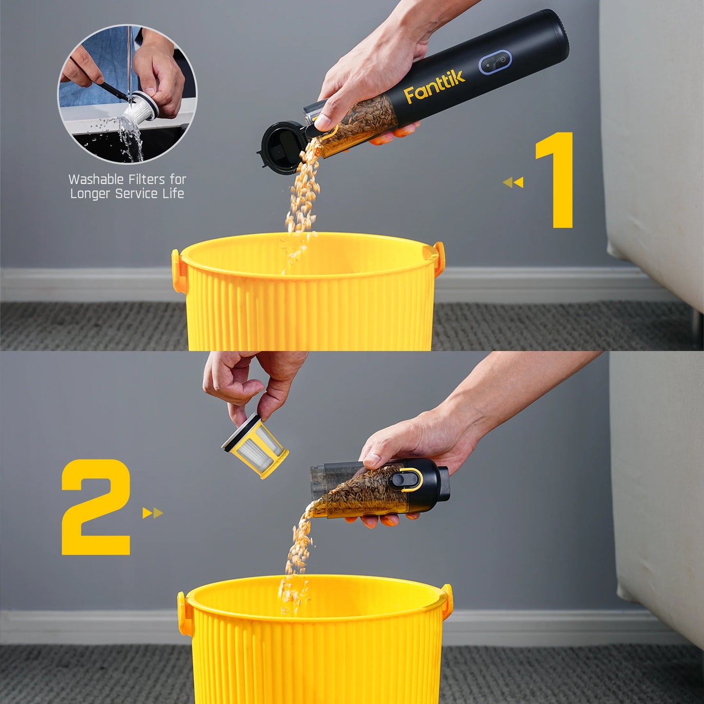 Slim V8 Pro 120W Cordless Car Vacuum, 19000PA Suction, 4 in 1 Portable Mini Vacuum , Handheld Vacuum Cleaner with Accessories