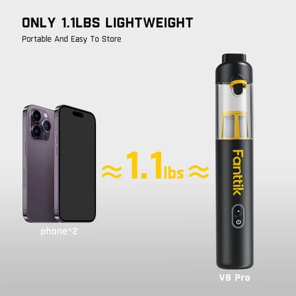 Slim V8 Pro 120W Cordless Car Vacuum, 19000PA Suction, 4 in 1 Portable Mini Vacuum , Handheld Vacuum Cleaner with Accessories