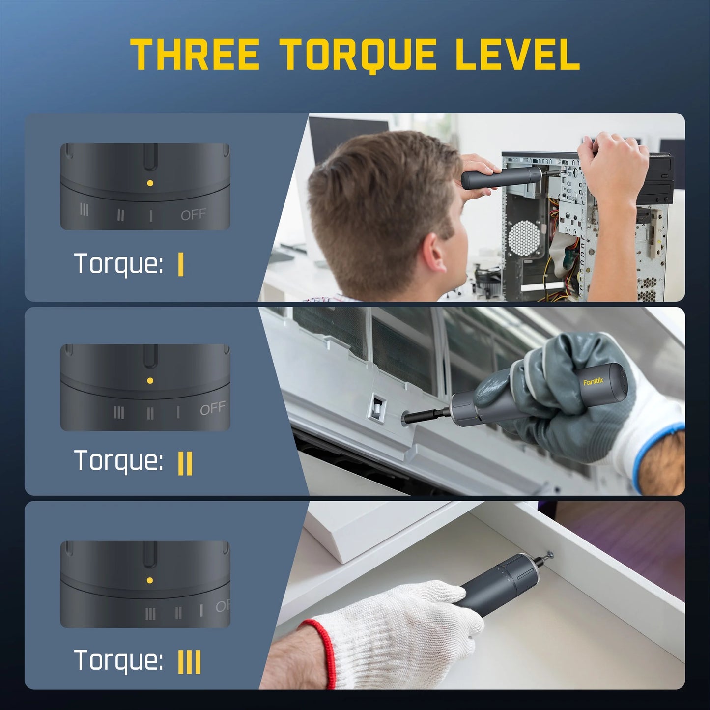 S1 Ace 3.7V Cordless Screwdriver: 6 N.M Torque, LED Light, 1/4" Hex Chuck, EVA Bag. Ideal for Furniture, AC, Desktop Repairs.