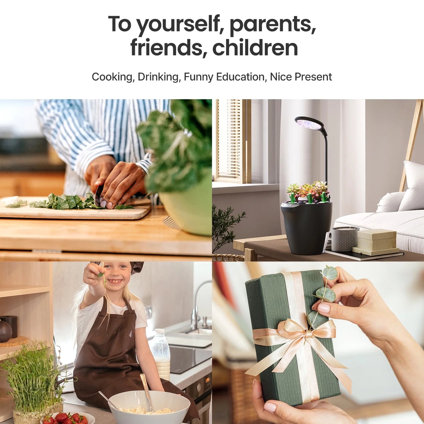 2-In-1 Hydroponics & Soil Growing System, 6 Pods Indoor Herb Garden up to 13.8", Plants Germination Kit for Kitchen, Countertop