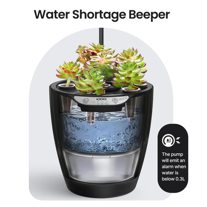 2-In-1 Hydroponics & Soil Growing System, 6 Pods Indoor Herb Garden up to 13.8", Plants Germination Kit for Kitchen, Countertop