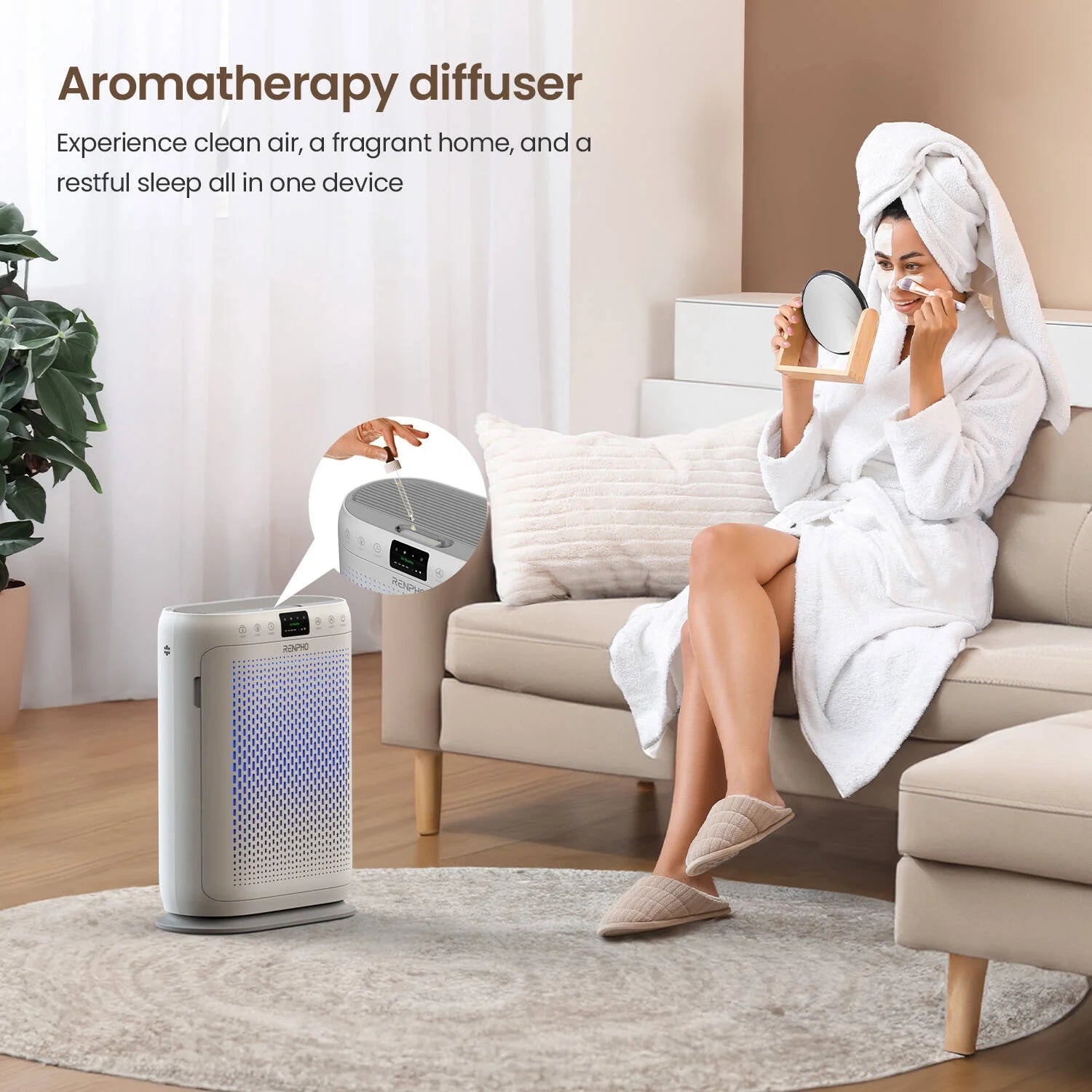 Air Purifier for Large Room up to 2000 Sq.Ft, H13 HEPA Smart Air Cleaner with PM2.5 Air Quality Monitor & Auto Mode, Remove 99.97% Home Allergies, Asthma, Odors, Dust, Smoke, Pet Hair