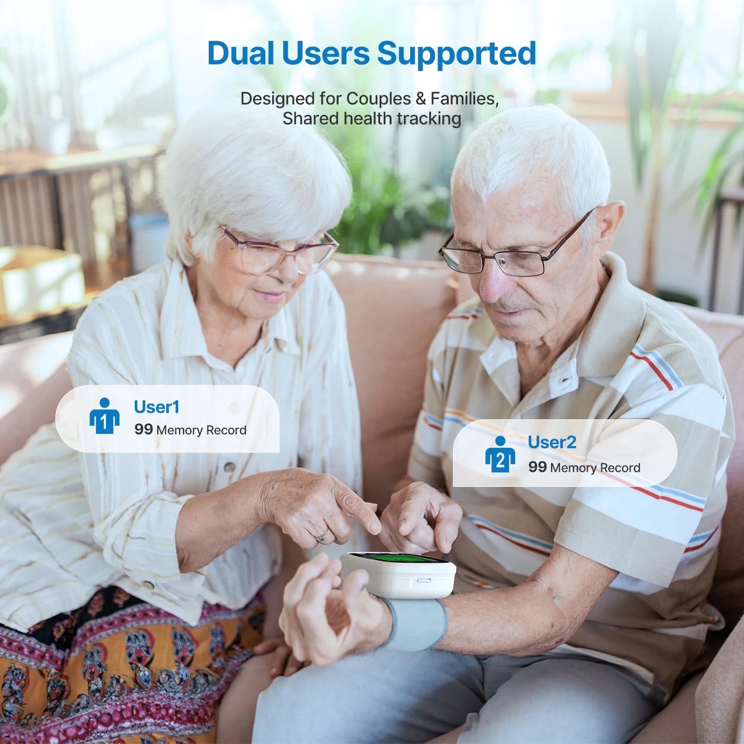 Wrist Blood Pressure Monitor for Home Use, Automatic BP Machine with Large LCD Display, Adjustable Wrist Blood Pressure Cuff, 198 Memory Storage for 2 Users with Carrying Case