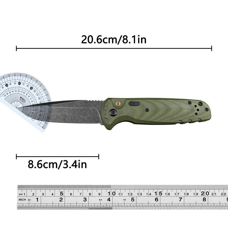 4300BK-02 CLA Folding Pocket Knife 3.4" Cpm-Magnacut Stainless Steel Black DLC Battlewash Plain Blade, G10 Handles with Pocket Clip Outdoor Hunting Survival Knife Hiking Self Defense Tactical Knife Camping Fishing Tools EDC Knife